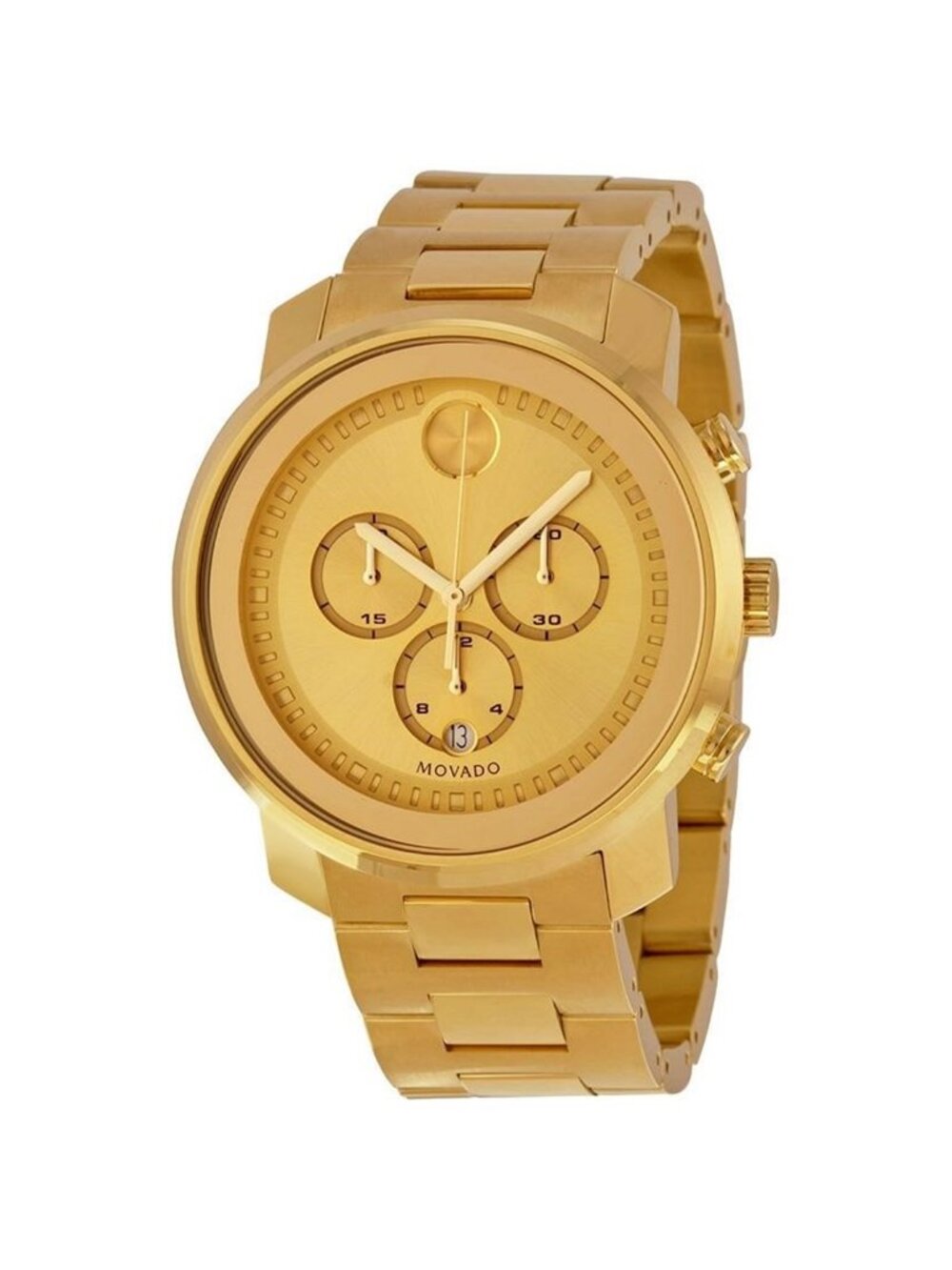 NWT Movado Bold Champagne Dial Yellow Gold Ion-plated Men's Watch